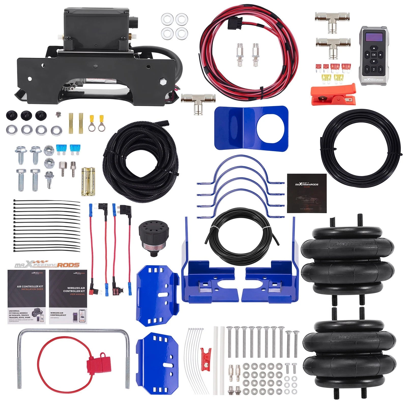 Air Spring Bags with Wireless Controller Kit for Ford E-350 Class DRW (1992–2022)