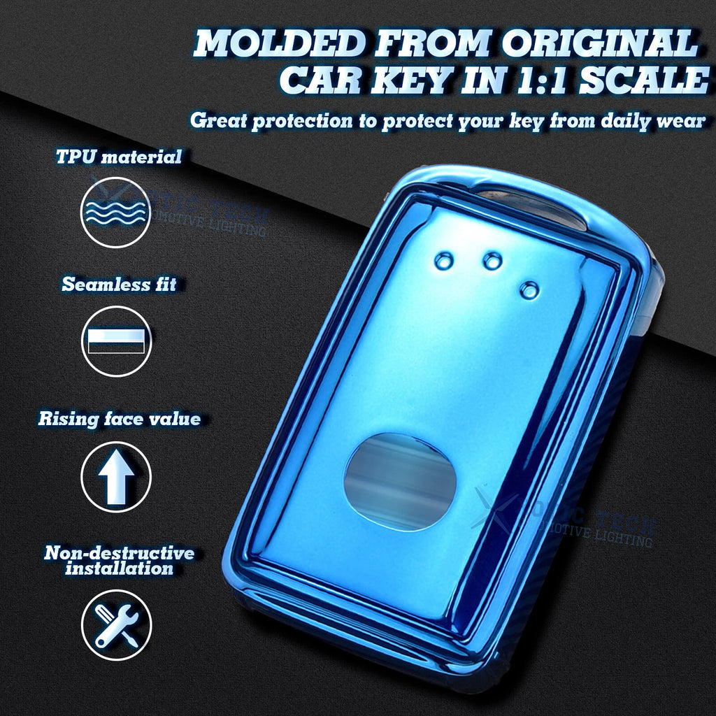 Blue Soft TPU Smart Key Fob Cover Case for Mazda 3 (2019-2025)