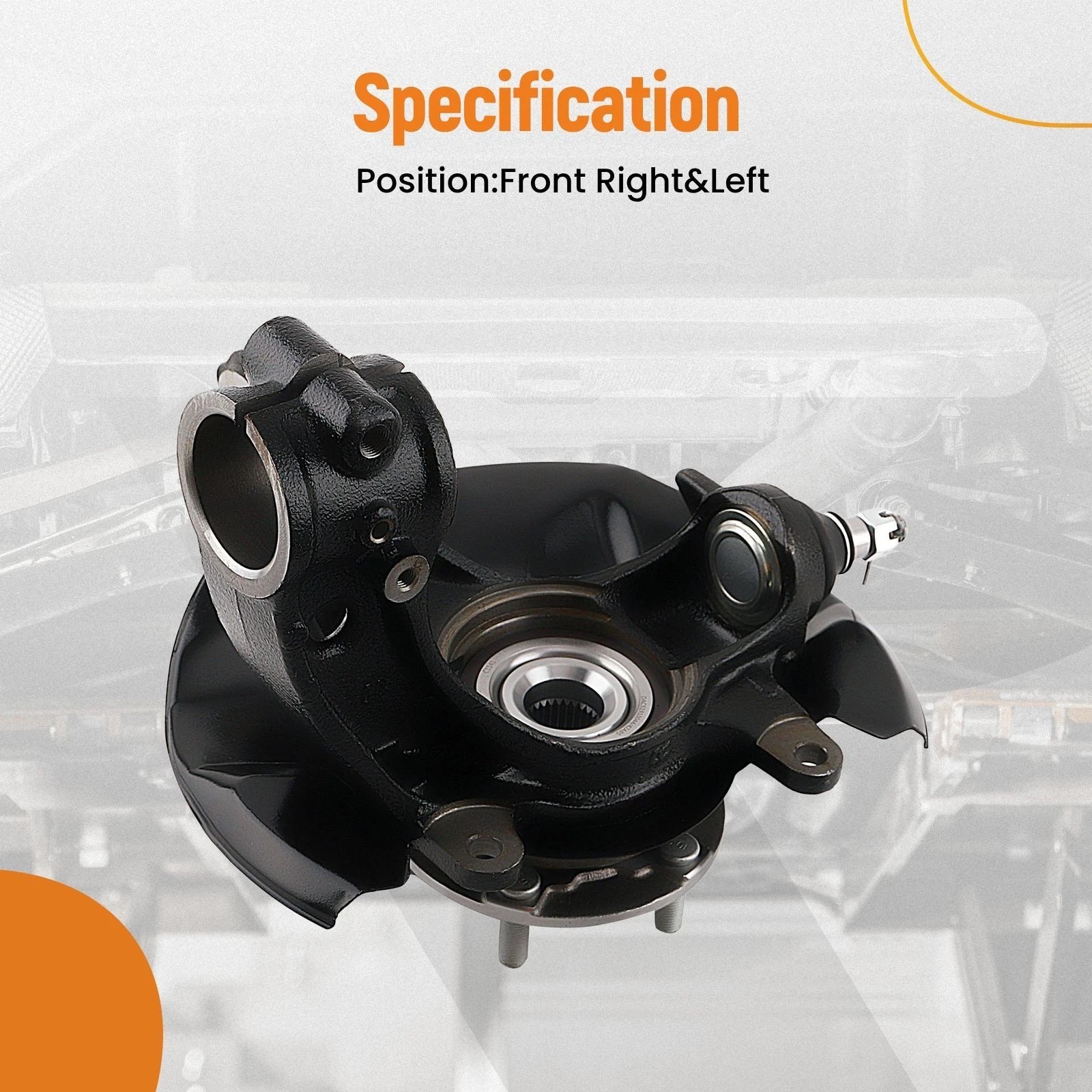 Front Steering Knuckle & Wheel Bearing Hub Assembly Pair for Honda Accord