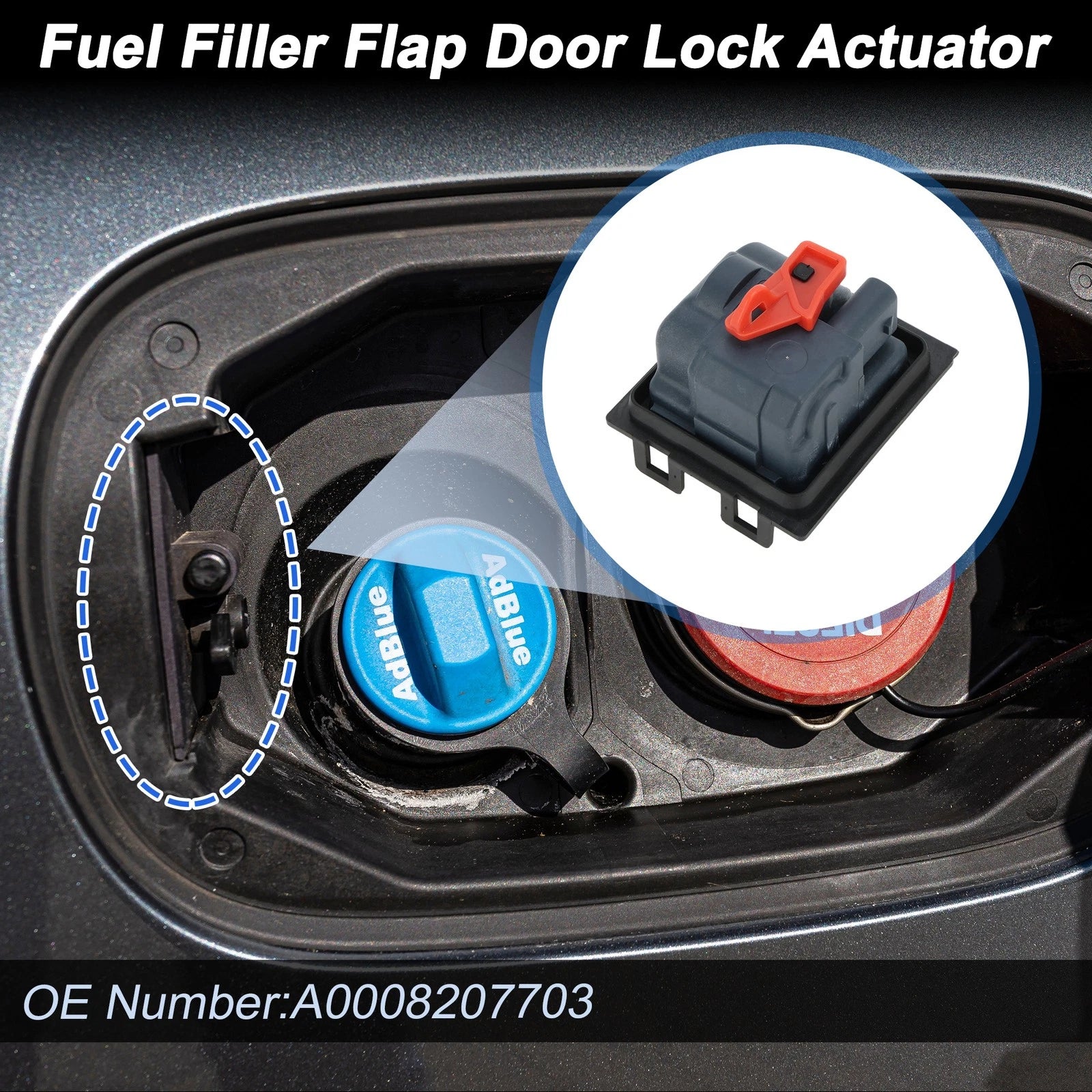 Fuel Filler Flap Door Latch Lock Actuator No.A0008207703 for Mercedes-Benz C350e (2016–2018)