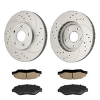 Front Drilled & Slotted Brake Rotors & Ceramic Pads for Honda Pilot (2003–2008)