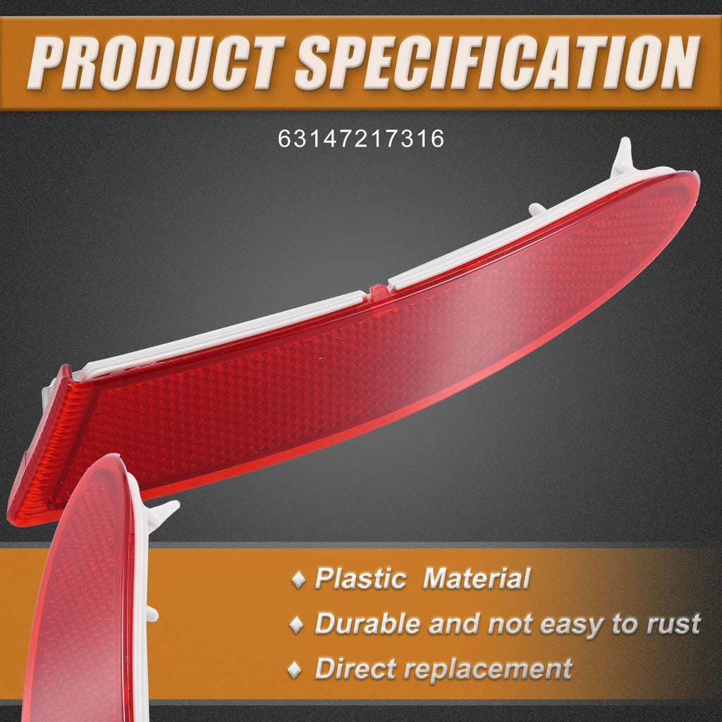Rear Right Bumper Reflector Light Cover for BMW X3 F25 (2011–2014) 63147217316 Red