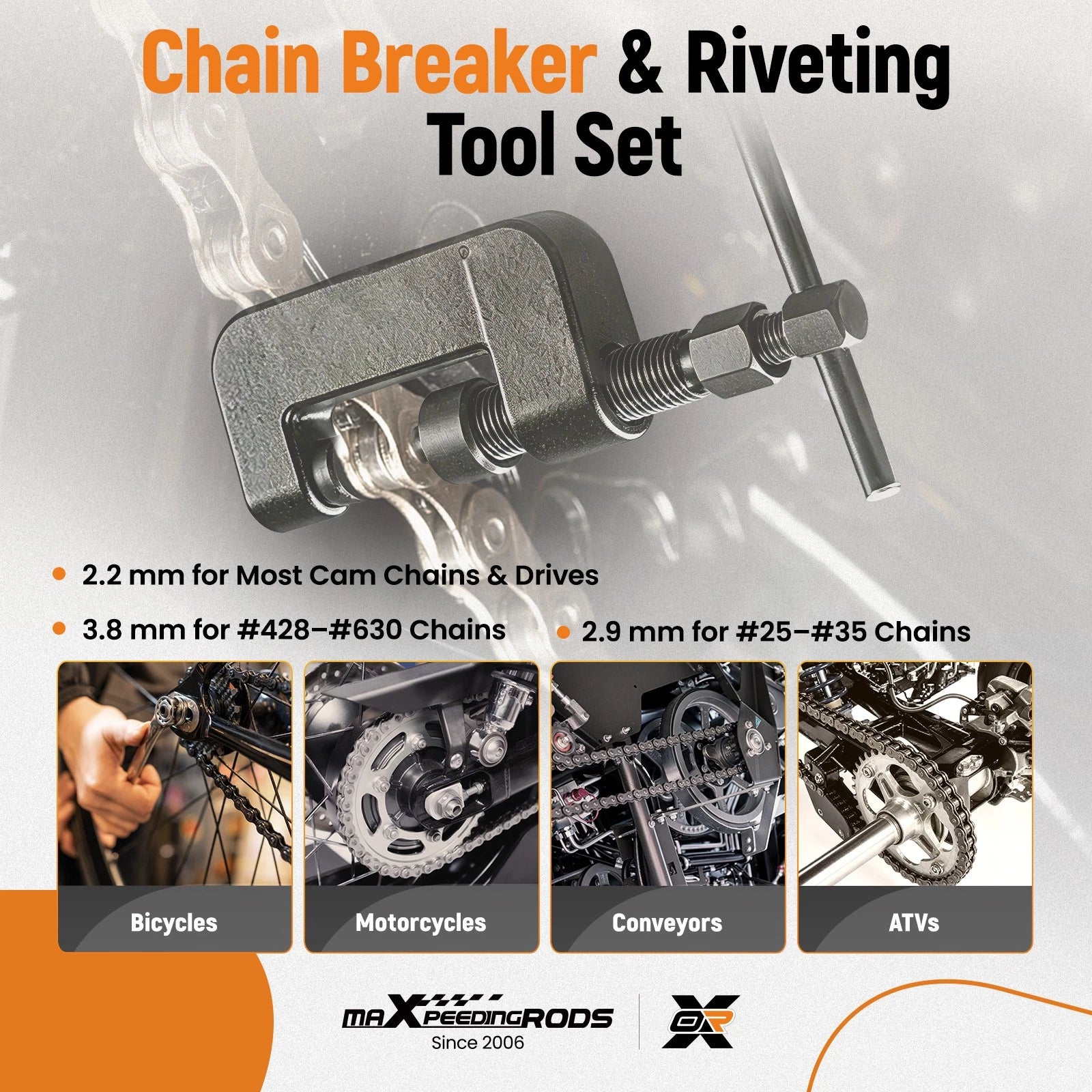 Chain Cutter Rivet Tool Set for ATV Bike Motorcycle (13-Piece)