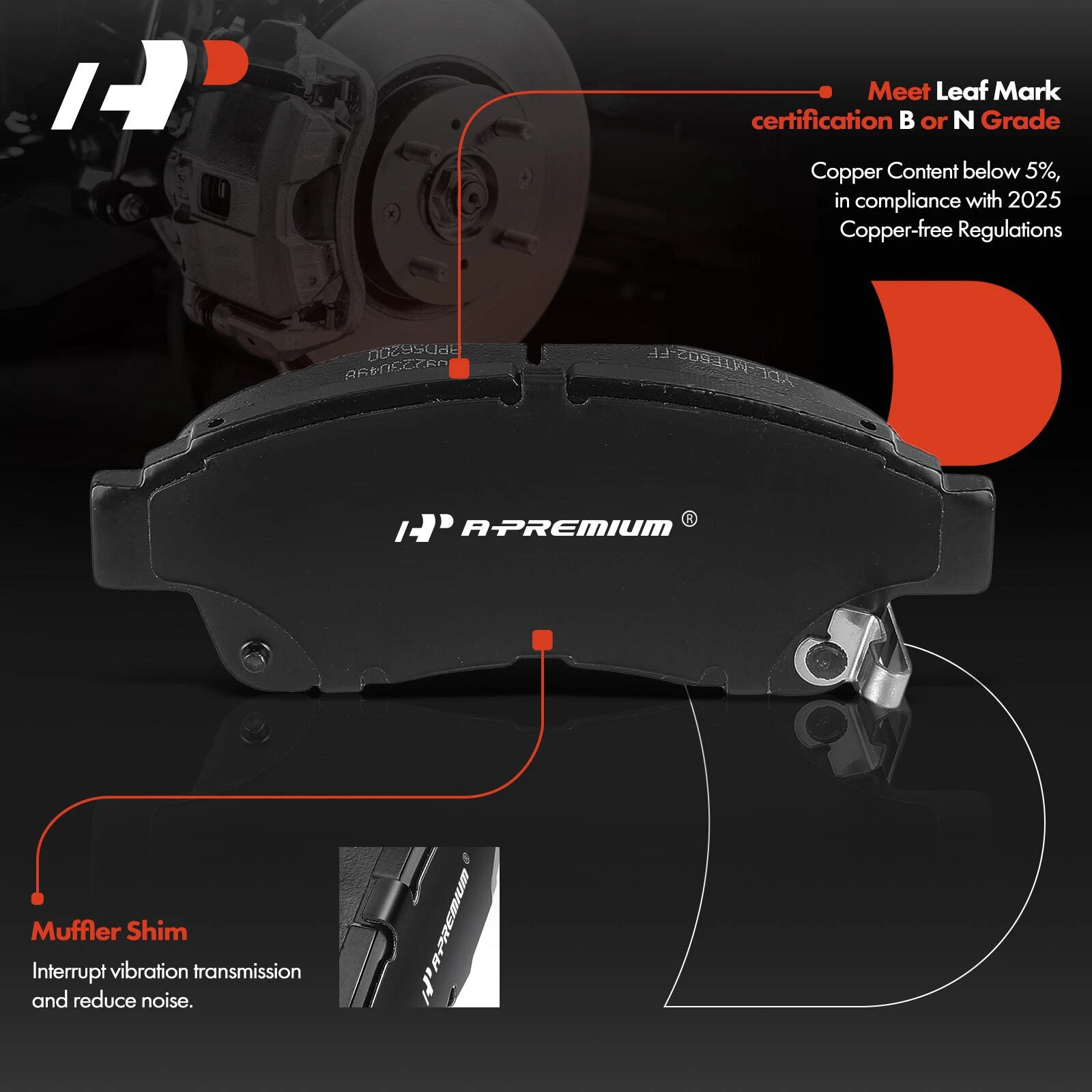 Front Ceramic Brake Pads for Toyota Camry 1992–2001 & RAV4 Corolla Geo