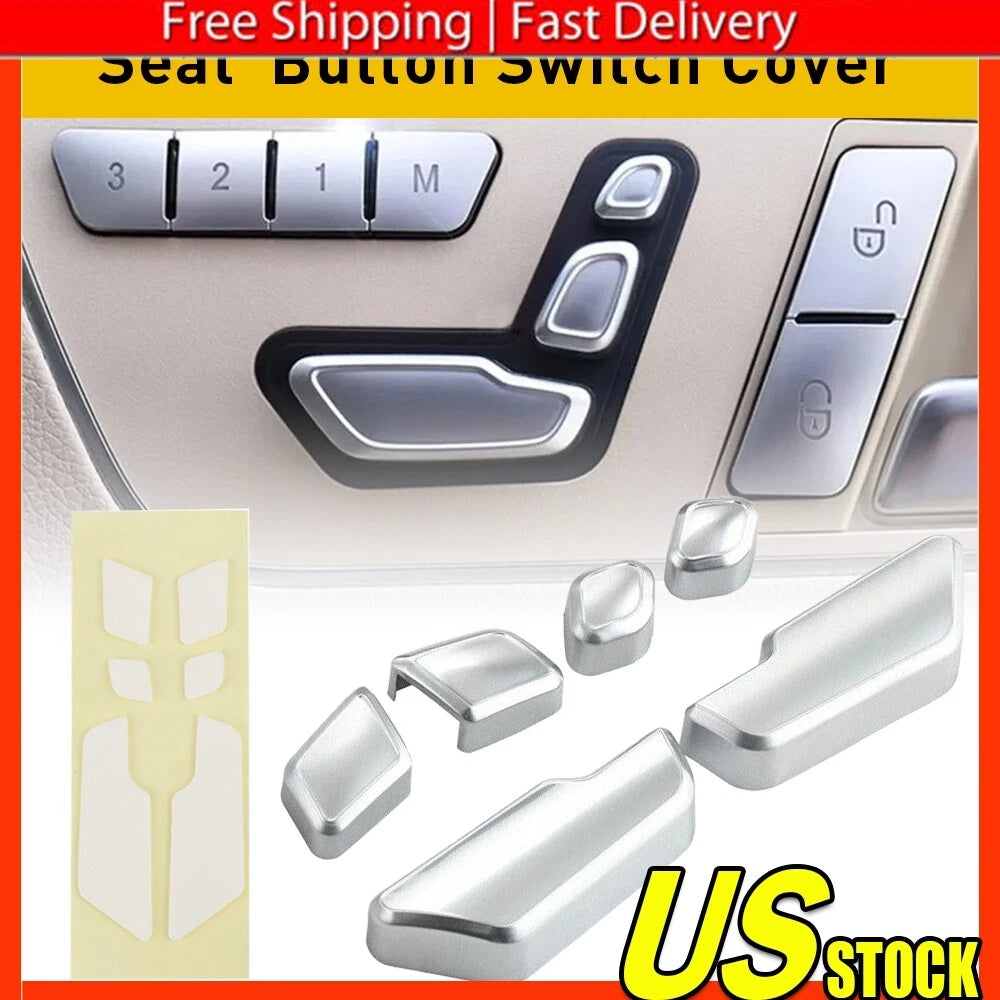 Chrome Door Seat Adjust Button Switch Cover Trim for Mercedes-Benz E Class (2009–2016)