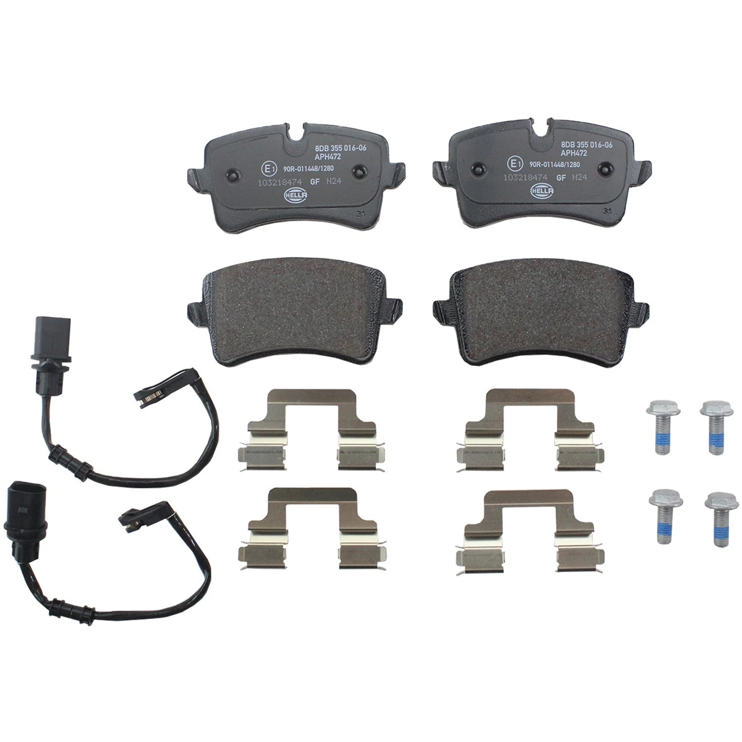 Set of 4 Hella Rear Low-Metallic Brake Pads for Audi A6 A7 Quattro RS7 S6 Porsche Macan (2012–2021)
