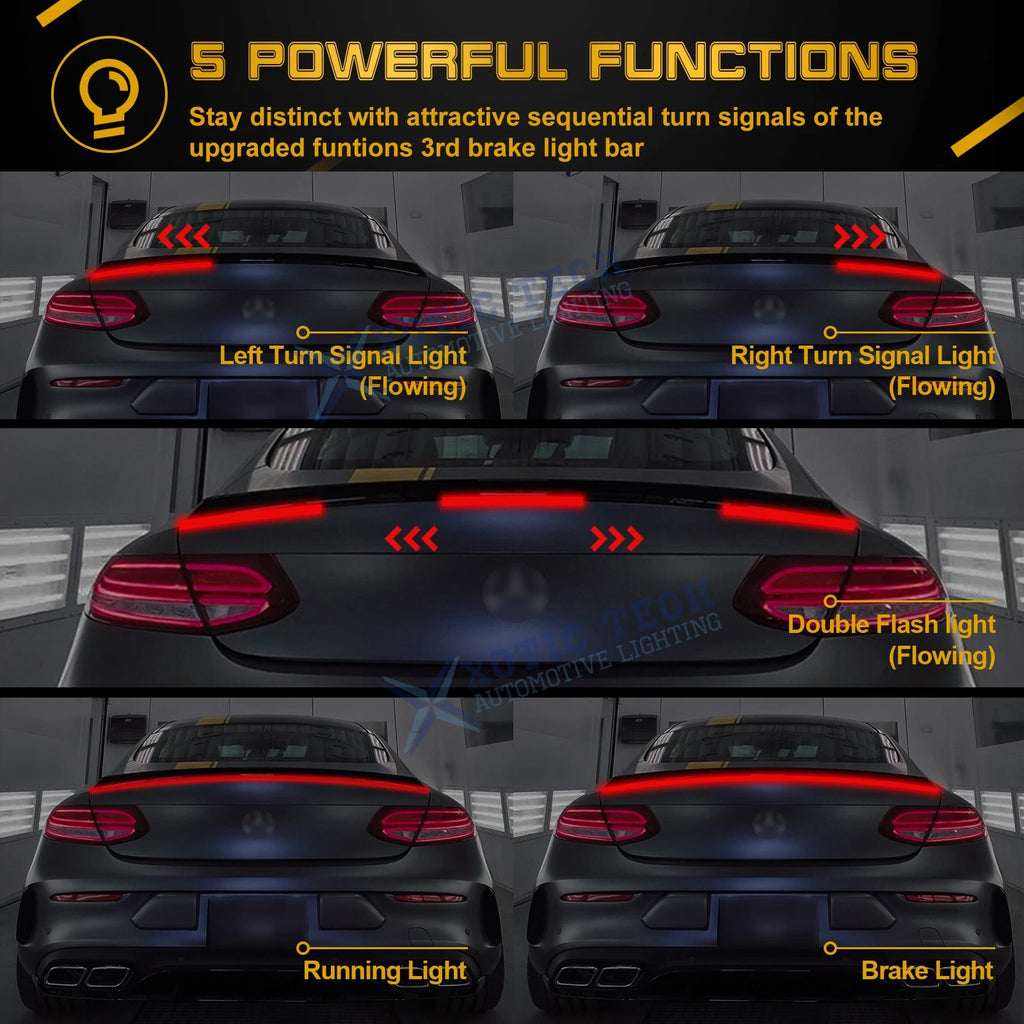 Carbon Fiber Style LED Tail Brake Light Bar for Universal (-)