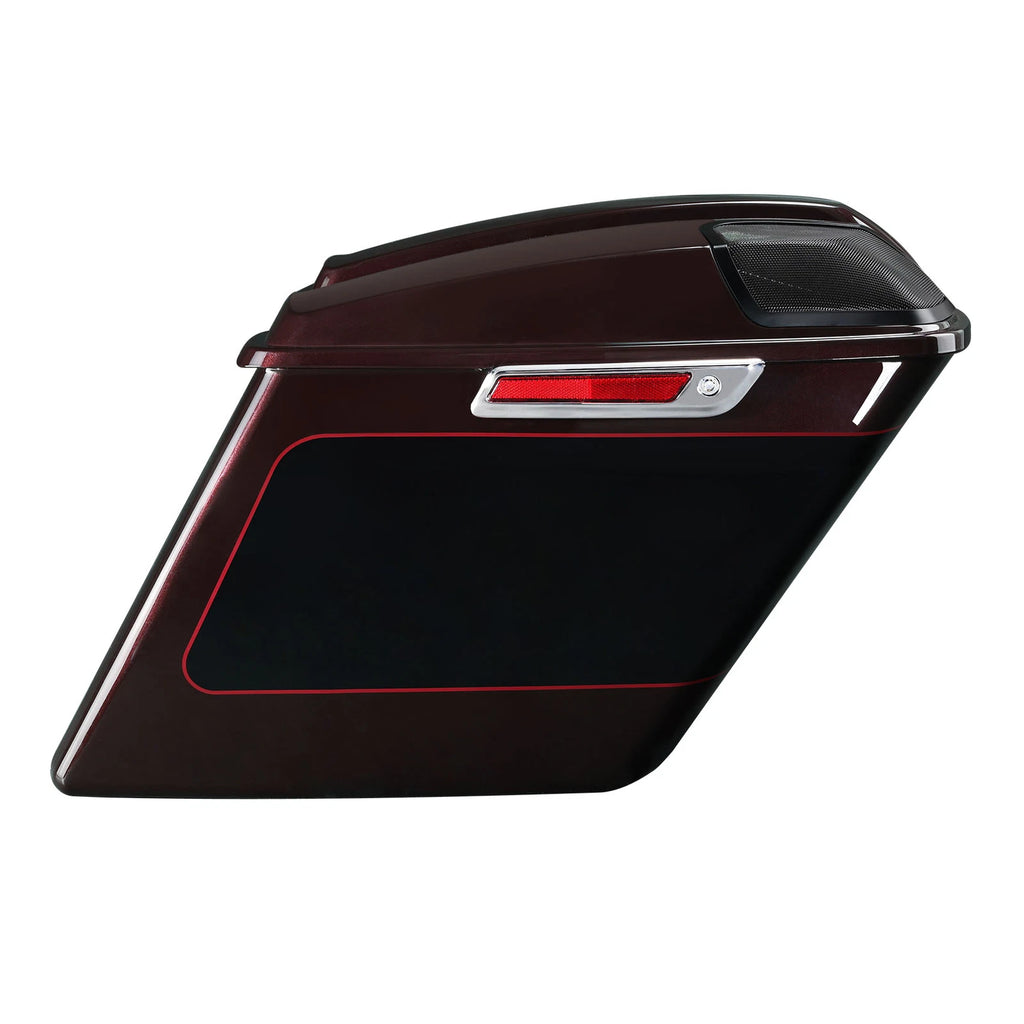 5" Stretched Saddlebag for Harley Touring (2014–2023) Midnight Crimson/Vivid Black