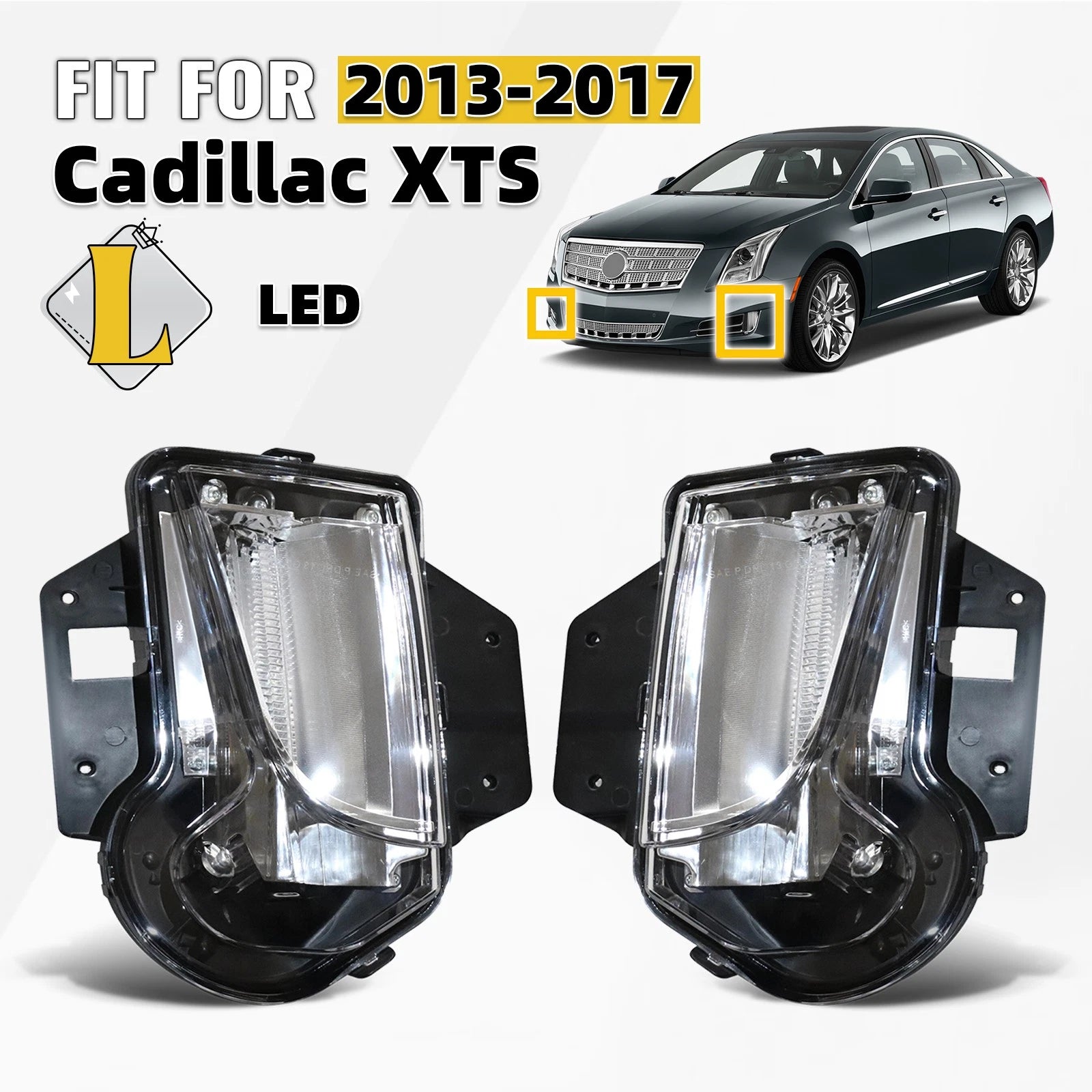 LED Daytime Running Lights for Cadillac XTS (2013–2017) - Left & Right Pair