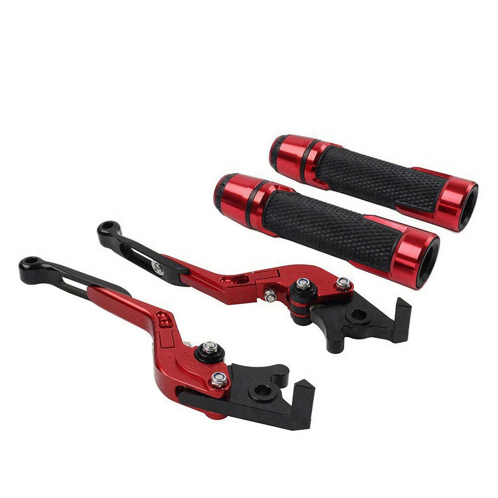 Red Brake Clutch Lever Handlebar Grip Set for Yamaha FJR XJR 1300 (2001-2023)