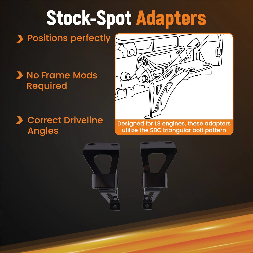 Engine Mount Adapter Kit for Chevy C10 (1963–1972) LS V8 Brackets