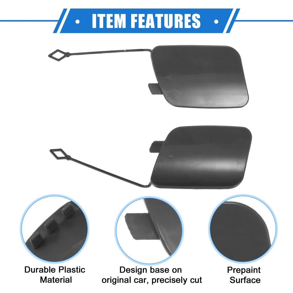 1 Pair Rear Tow Hook Eye Hole Cover Cap for BMW X5 (2016–2018) Gray