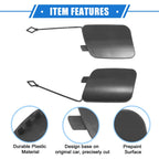 1 Pair Rear Tow Hook Eye Hole Cover Cap for BMW X5 (2016–2018) Gray