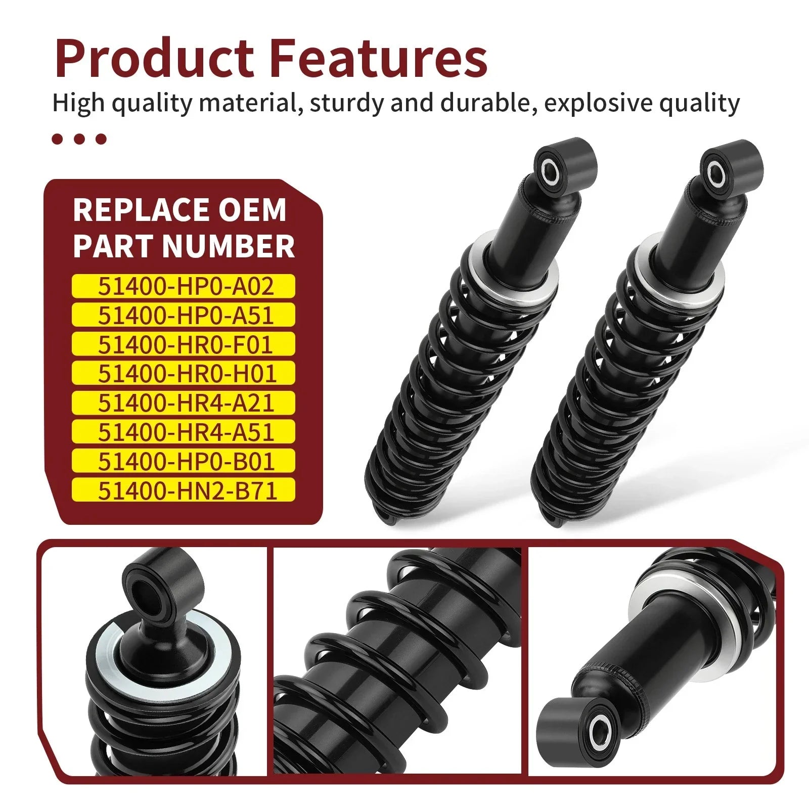 2 x Front Shock Absorber for Honda Foreman Rubicon 500 TRX500FPA (2009–2014)