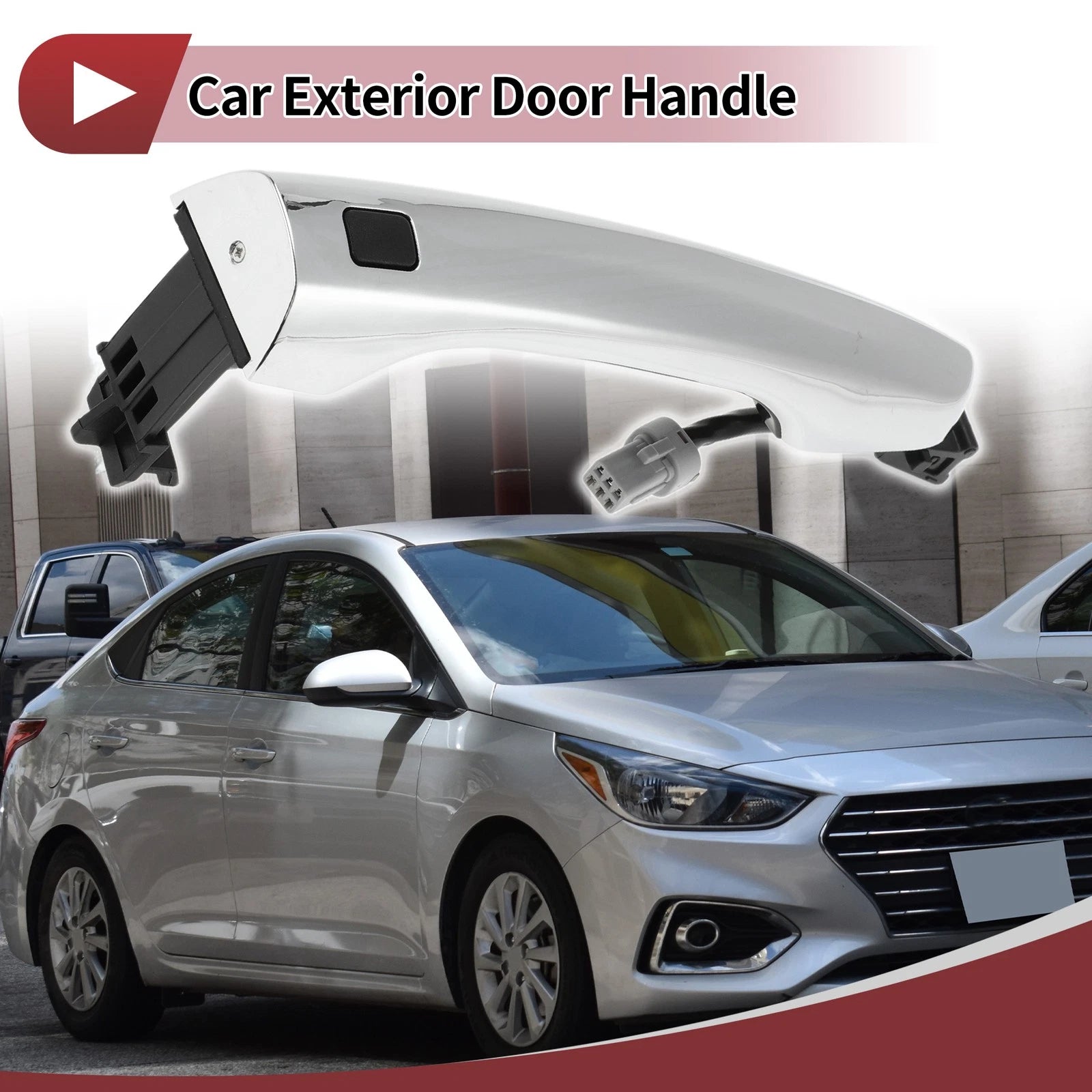 Car Door Handle Grip for Hyundai Elantra (2017–2020) No. 82661F2210 Silver Tone