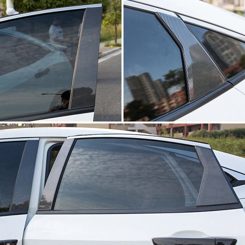 Carbon Fiber Pillar Post Door Trim for Honda Civic (2016–2020)