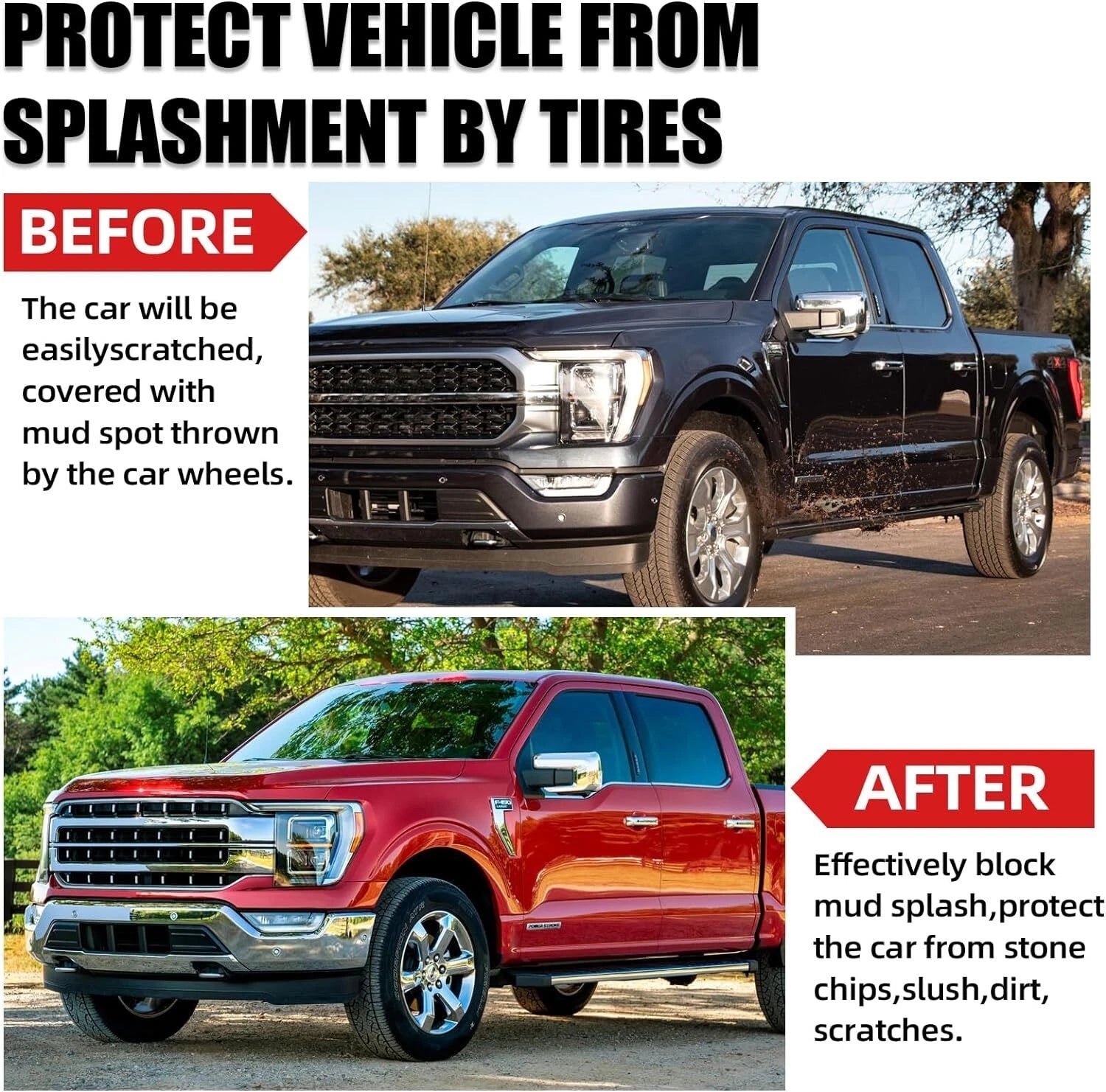 Mud Flaps Splash Guards for Ford F-150 (2021–2023)
