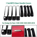 Gloss Black Door Handle Covers Overlay for Ram 1500 2500 3500 (2009–2018)