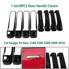 Gloss Black Door Handle Covers Overlay for Ram 1500 2500 3500 (2009–2018)