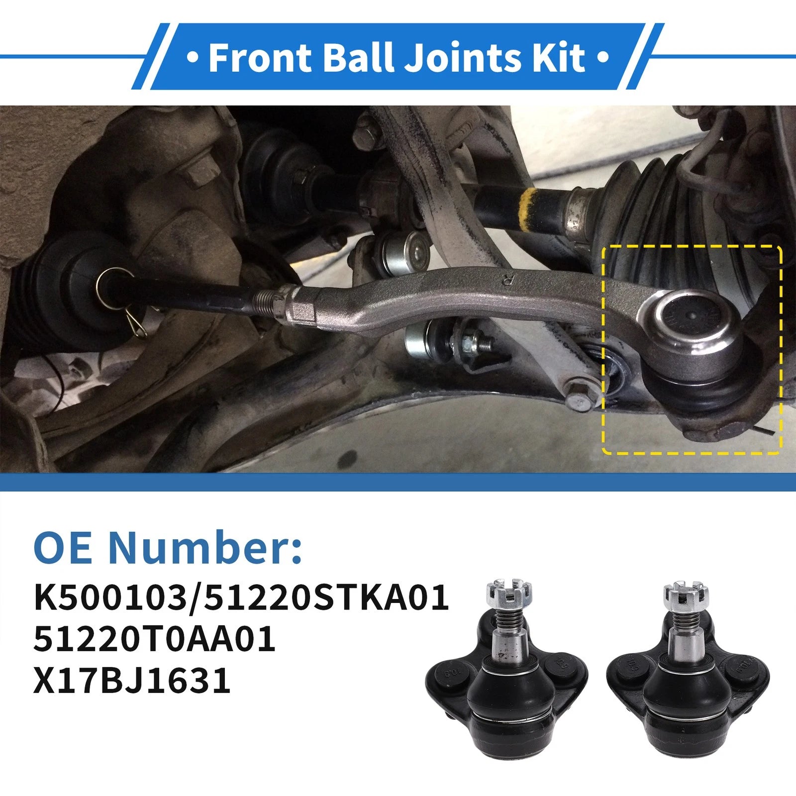 2X Front Lower Ball Joints for Acura RDX (2007–2018) No.K500103/51220STKA01