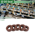 Set of 5 Oil Seal Ring 10x20x7mm for Rotary Shaft (Fluorine Rubber)