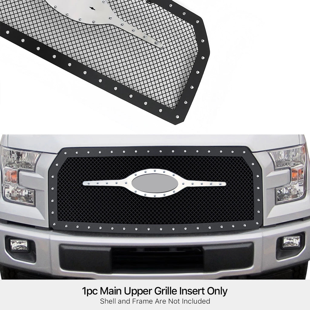 Stainless Black Mesh Rivet Grille for Ford Excursion F250 (2005-2007)