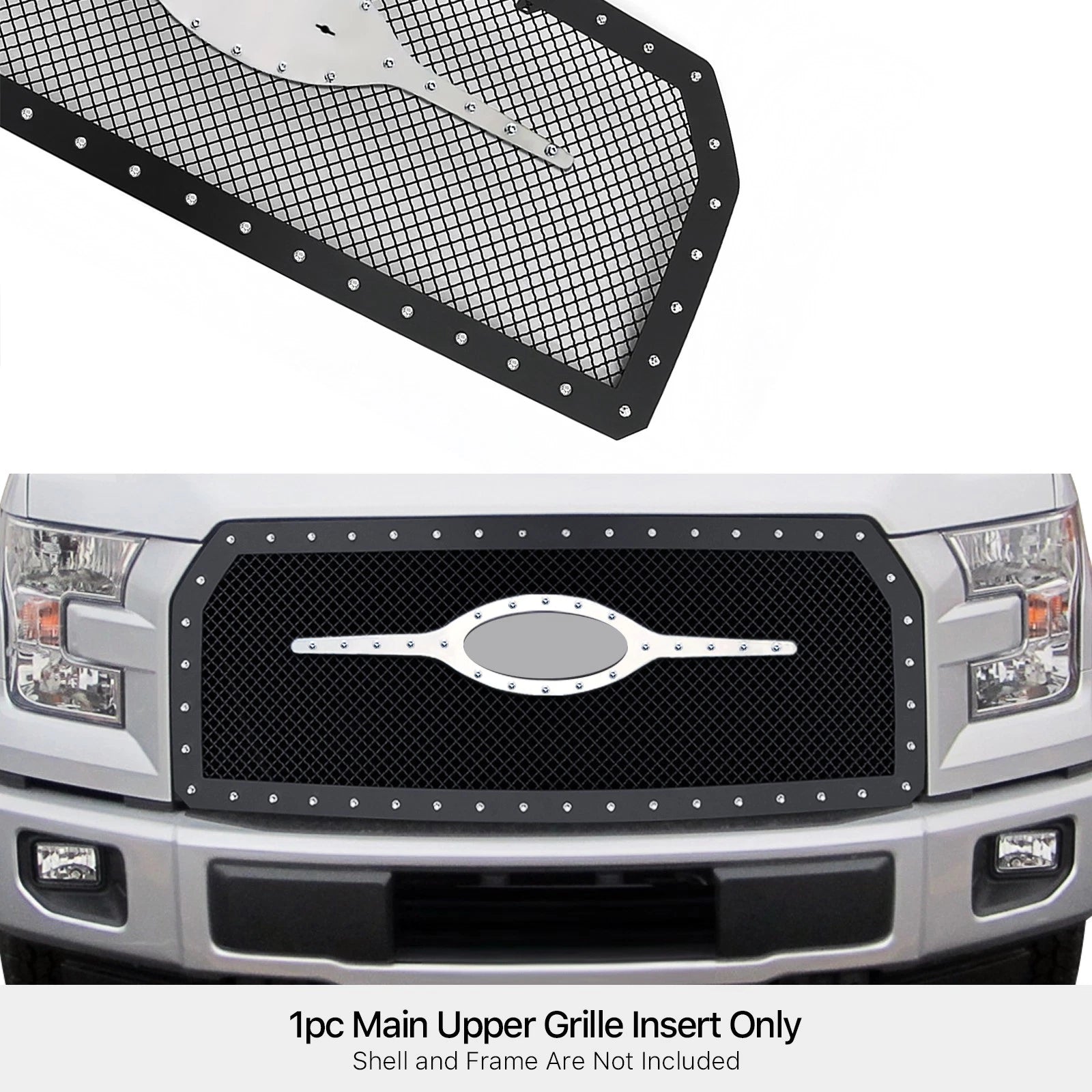 Stainless Black Mesh Rivet Grille for Ford Excursion F250 (2005-2007)