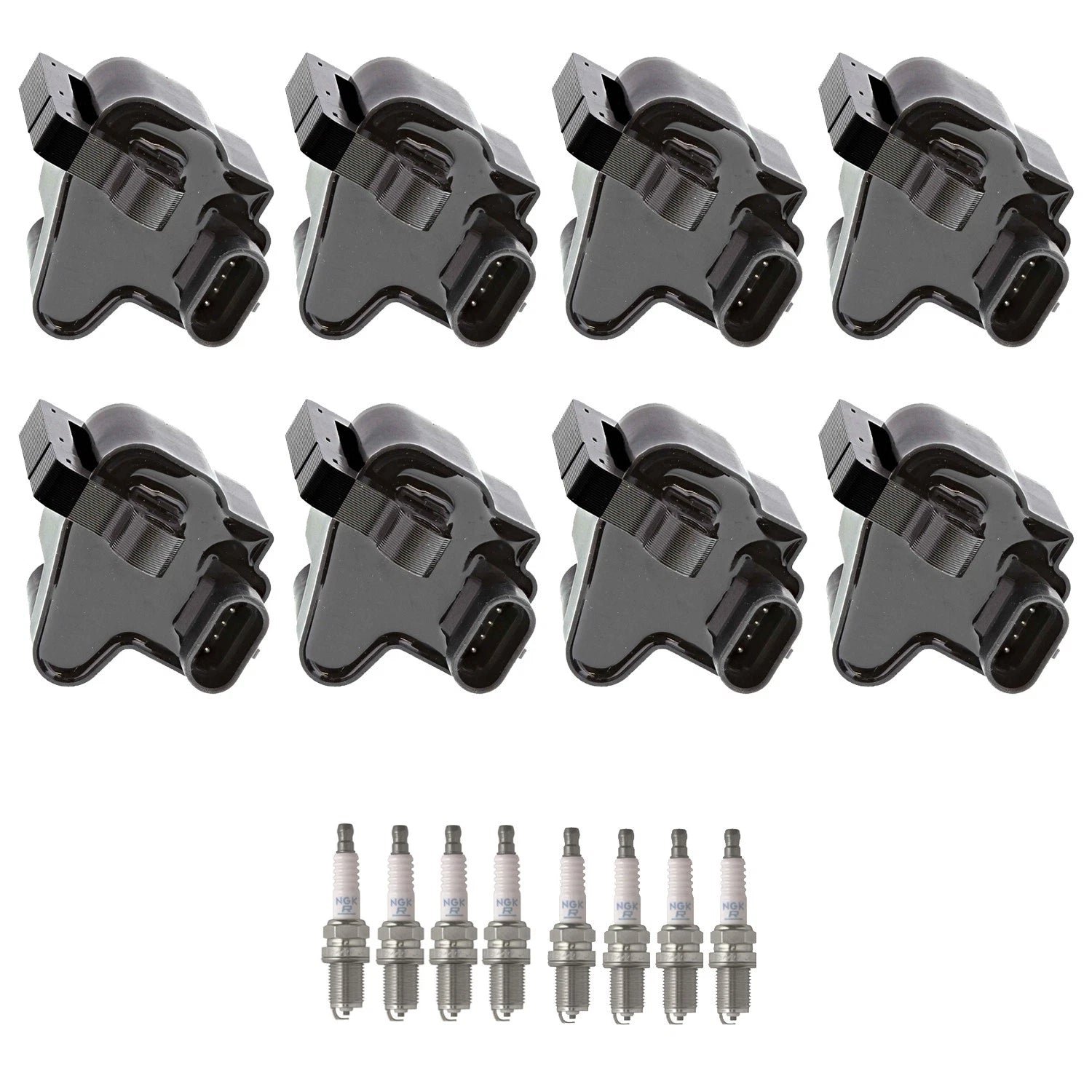 Set of 8 Ignition Coils & NGK Spark Plugs for H2 Silverado 1500 (2001–2006)