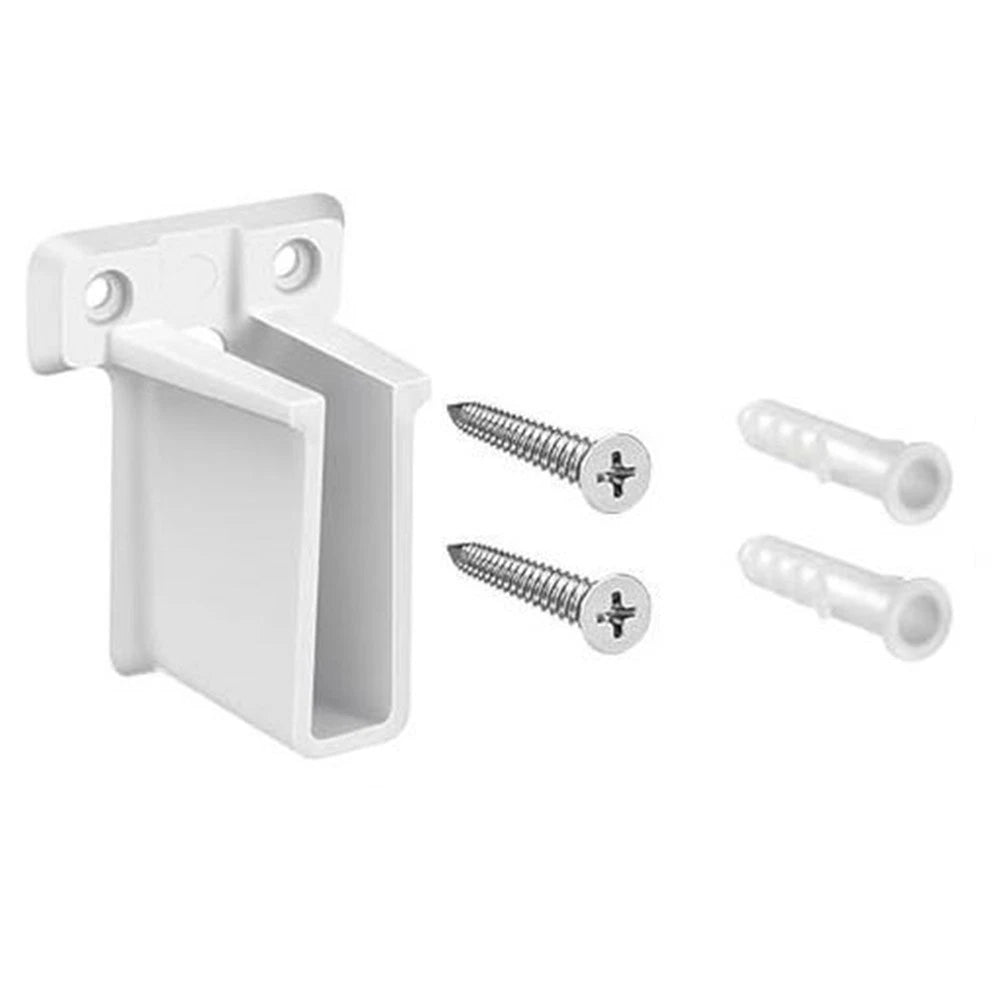 Closet Rod Hardware Brackets for Wardrobe Rod End Support (ABS, White)