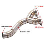 Exhaust Mid Link Pipe Clamp-on 60.5mm for BMW S1000RR S1000R (2010–2014)