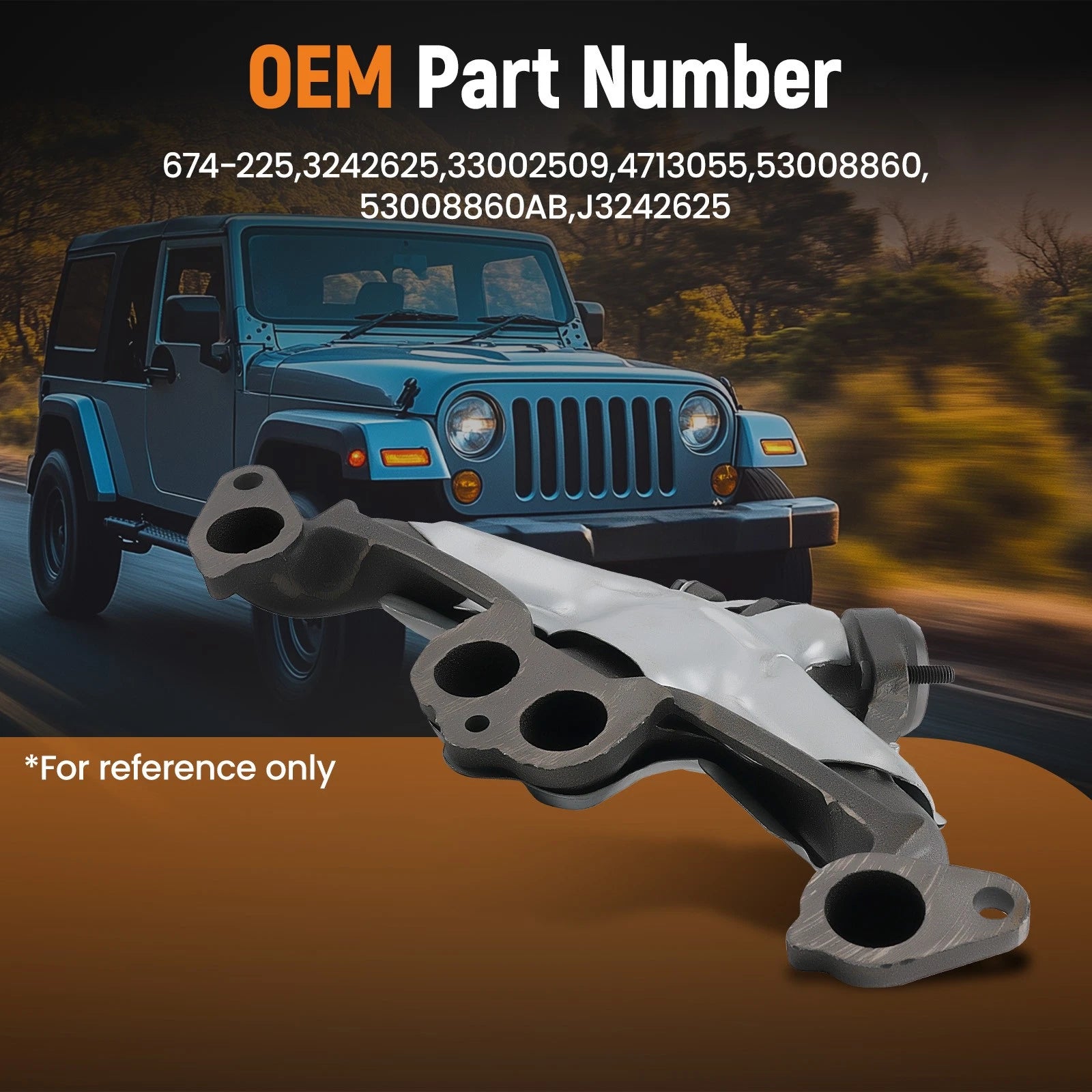 Exhaust Manifold for Jeep CJ7 L4 2.5L (1983–1986) 3242625 Cast Iron