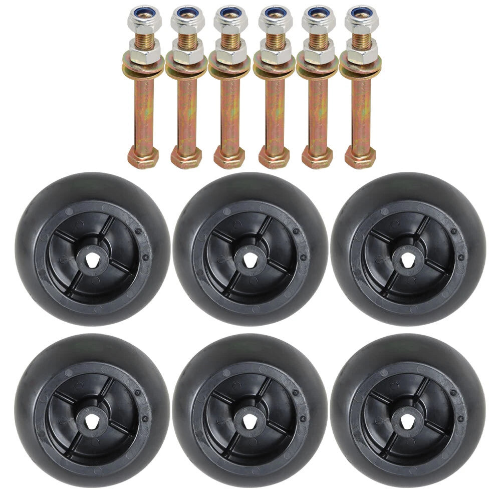 Set of 6 Plastic Mower Hardware Kit & Deck Wheels for Hustler Raptor