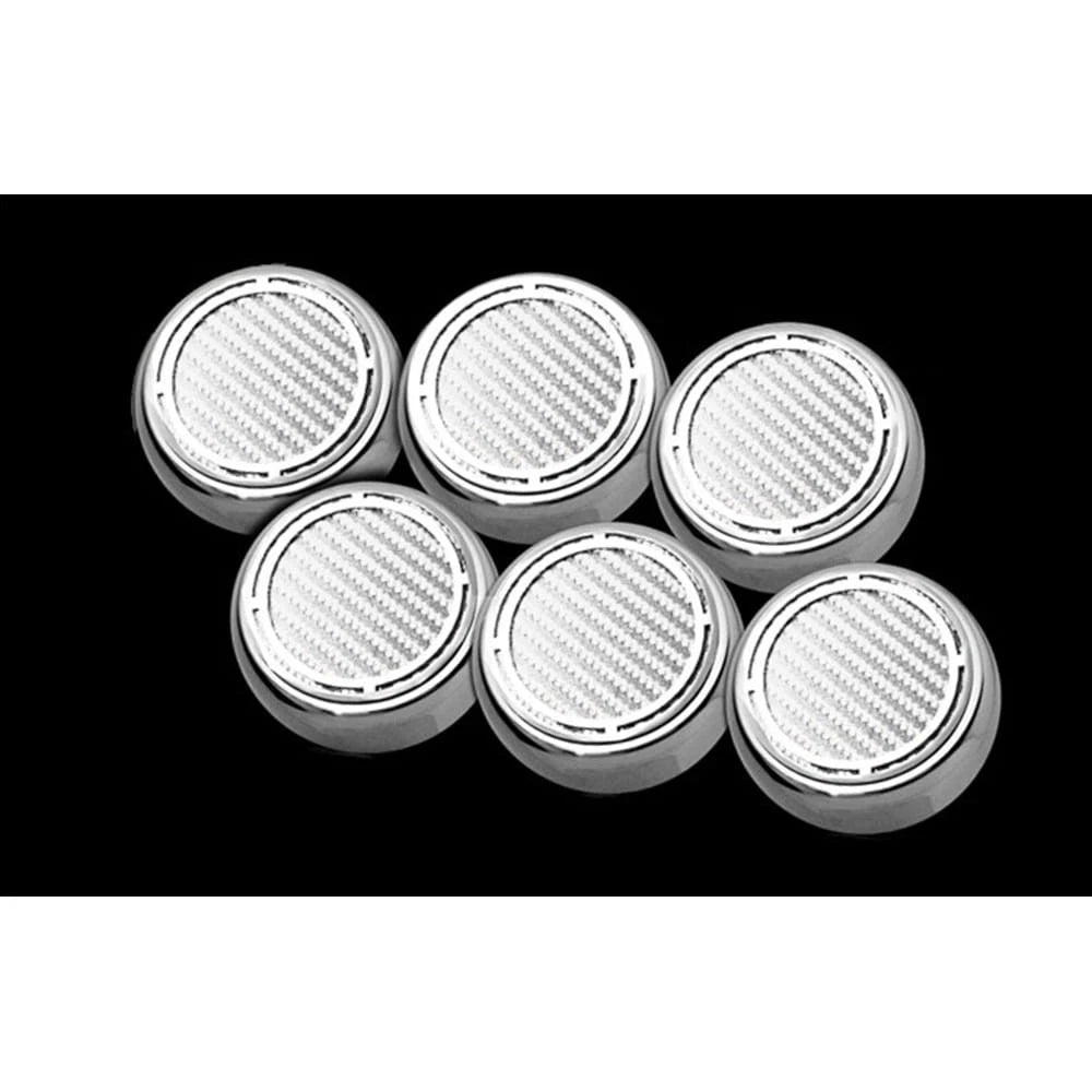 Chrome Slotted Cap Covers w/White Carbon Fiber Inlay for 1997-13 Corvette Manual