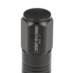 20 PCS Closed End M12x1.25 50mm Tall Black Aluminum Lug Nuts + Adapter