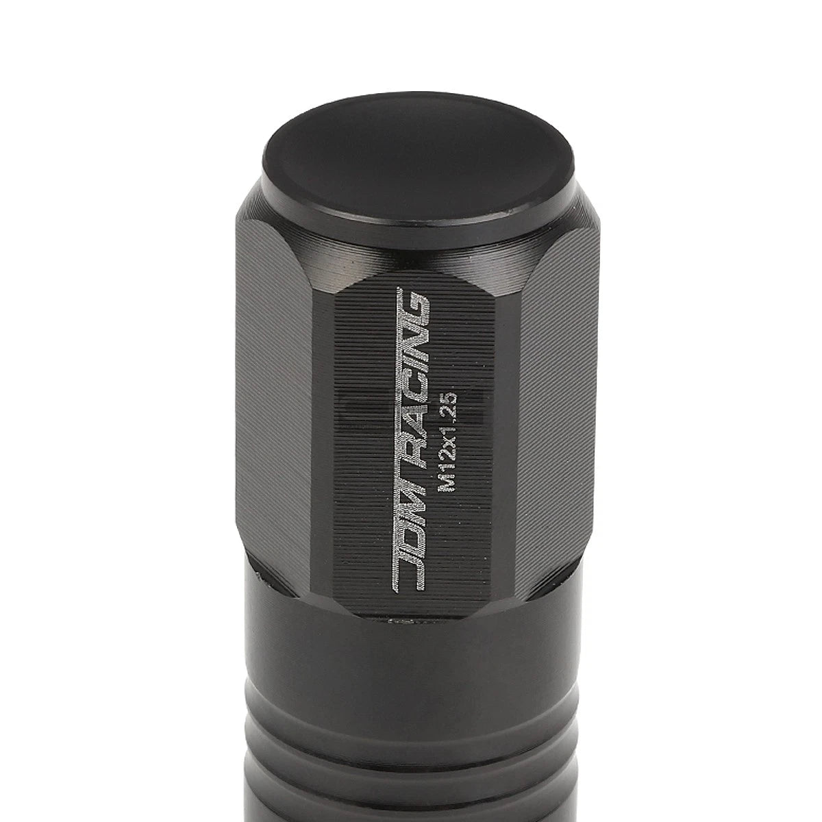 20 PCS Closed End M12x1.25 50mm Tall Black Aluminum Lug Nuts + Adapter