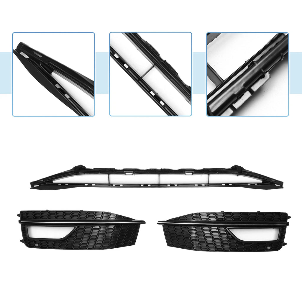 Front Lower Bumper Grille for Audi A4 B8PA (2013–2015) Black Sport Style