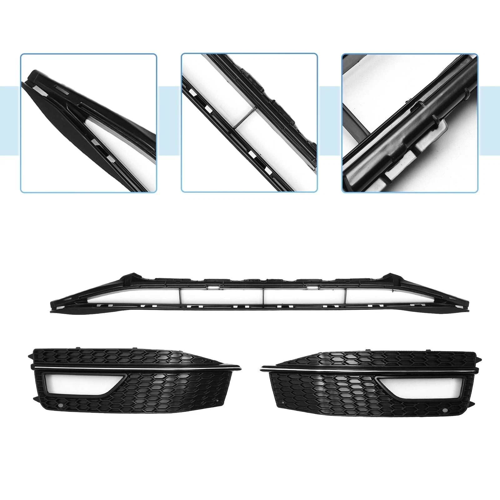 Front Lower Bumper Grille for Audi A4 B8PA (2013–2015) Black Sport Style