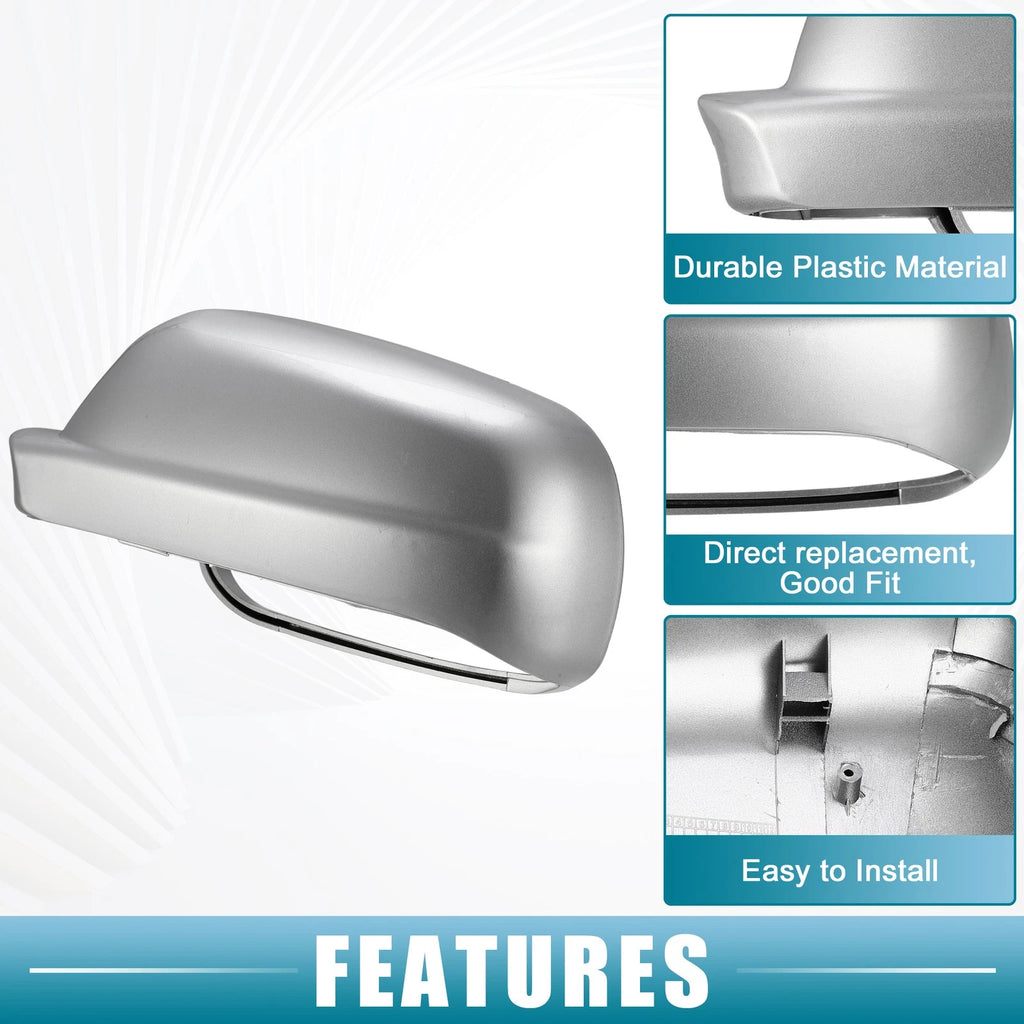 1 Pair Rearview Mirror Cover for VW Jetta (1999–2005) NO.3B1857538B/3B0857538 Silver Tone