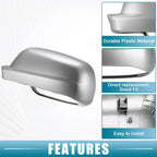 1 Pair Rearview Mirror Cover for VW Jetta (1999–2005) NO.3B1857538B/3B0857538 Silver Tone