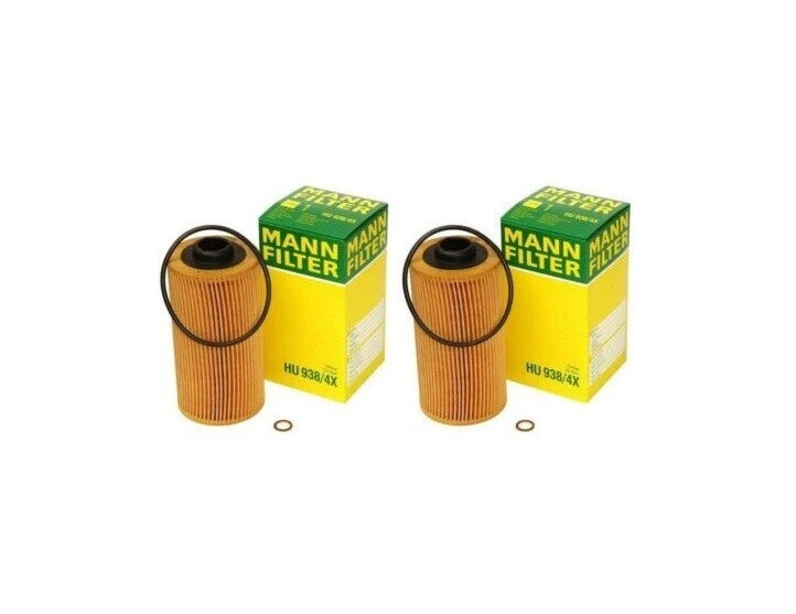 Set of 2 Engine Oil Filters & O-Rings for BMW E31 E32 E34 E38 E39