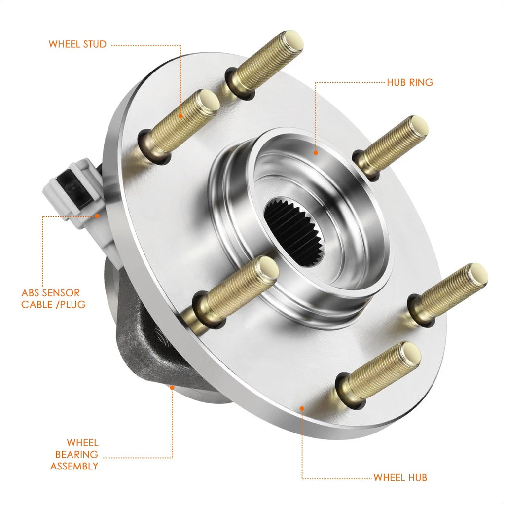 Front Wheel Hub Bearing Kit w/ ABS Sensor for Infiniti QX56/Nissan Titan (2004–2007)