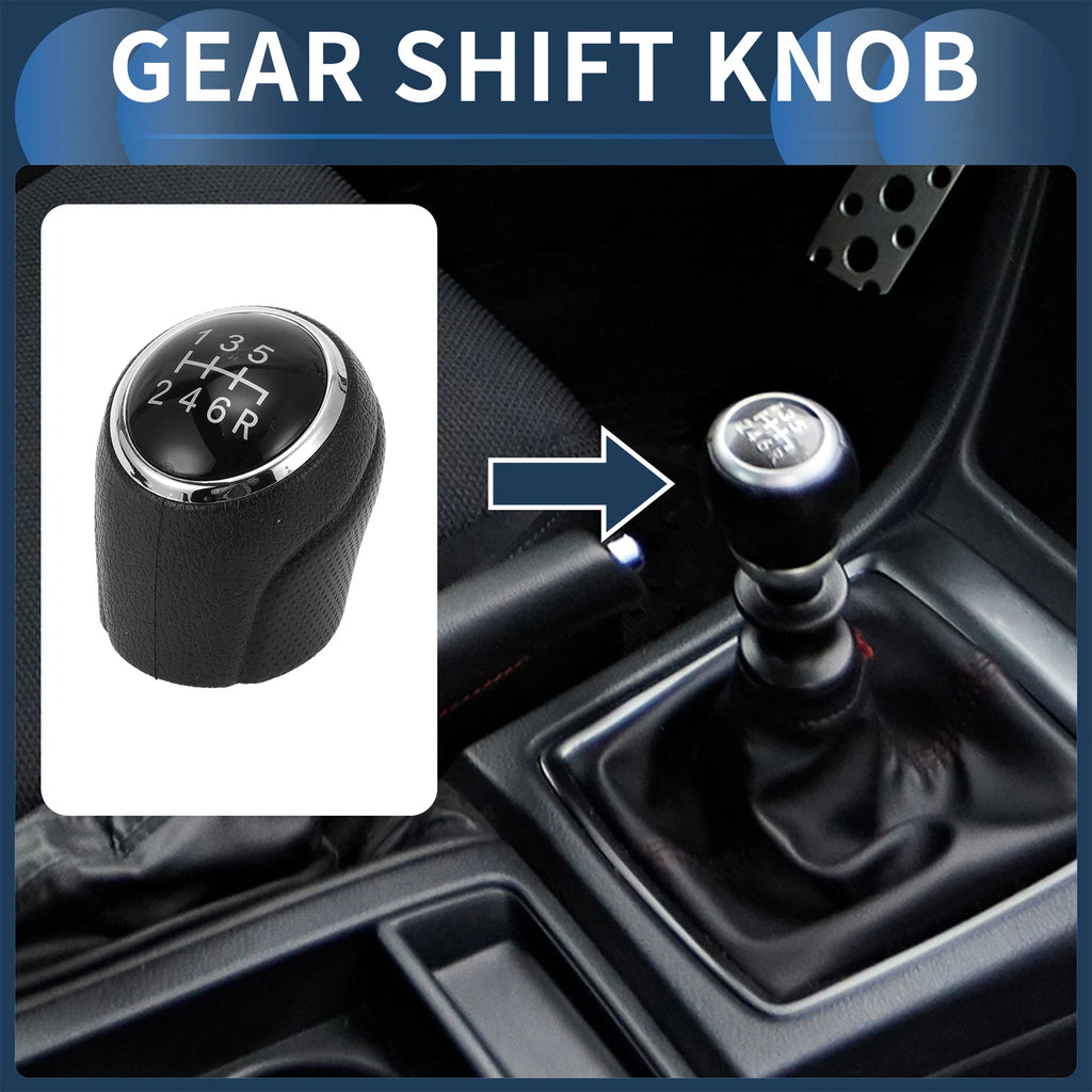 6 Speed Manual Gear Shift Knob for Suzuki SX4 S-Cross (2016–2021) Black Plastic