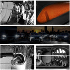 Black Housing Headlight & Amber Side Corner Lamps for Chevrolet Trailblazer (2002–2009)