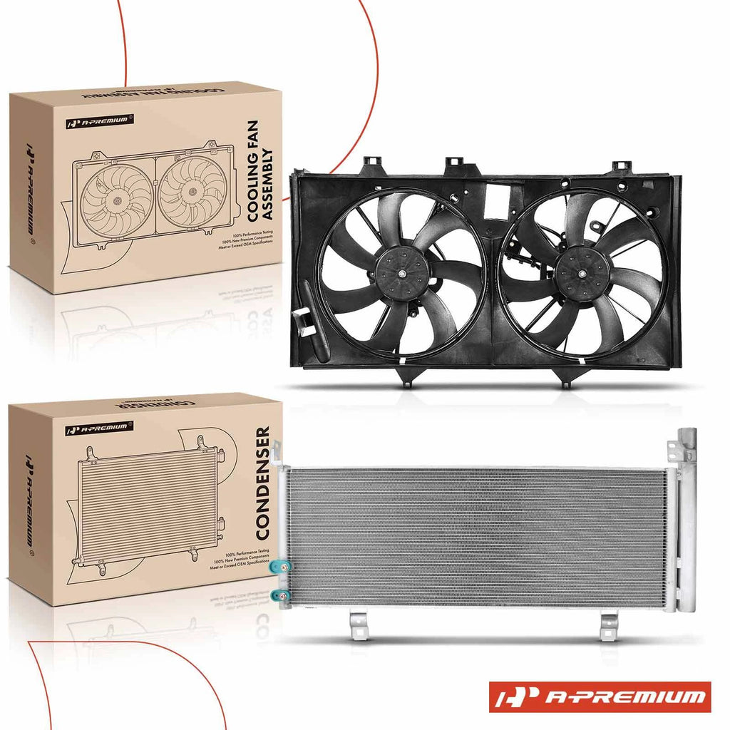 AC Condenser & Cooling Fan Kit for Toyota Camry Avalon (2012-2017)