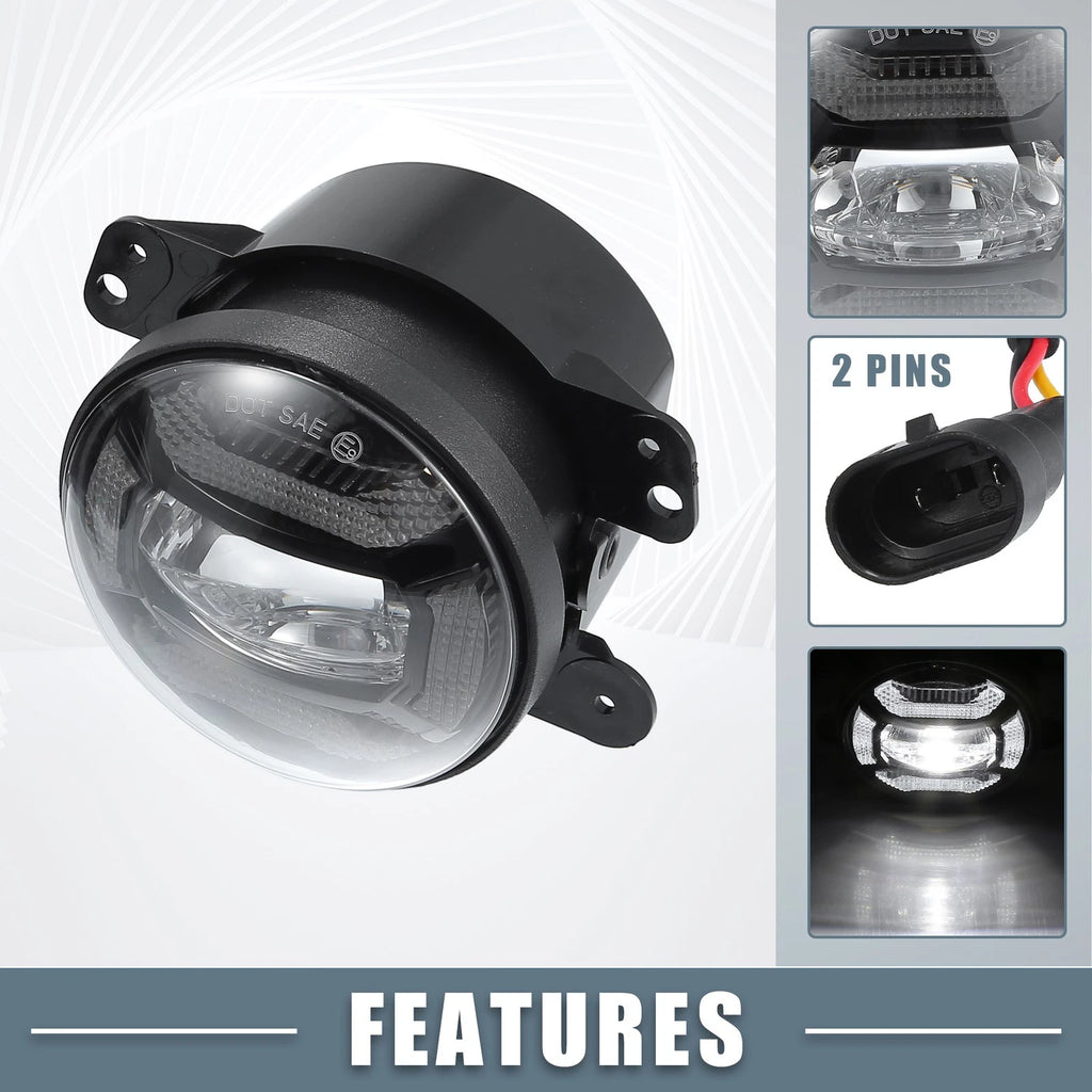 Pair 4 Inch LED Fog Lights for Jeep Grand Cherokee (2011–2013)