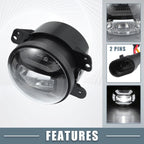 Pair 4 Inch LED Fog Lights for Jeep Grand Cherokee (2011–2013)
