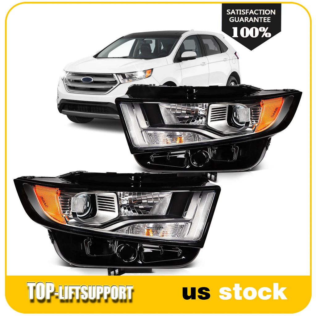 Headlight Assembly for Ford Edge (2015–2018) with Black Reflector