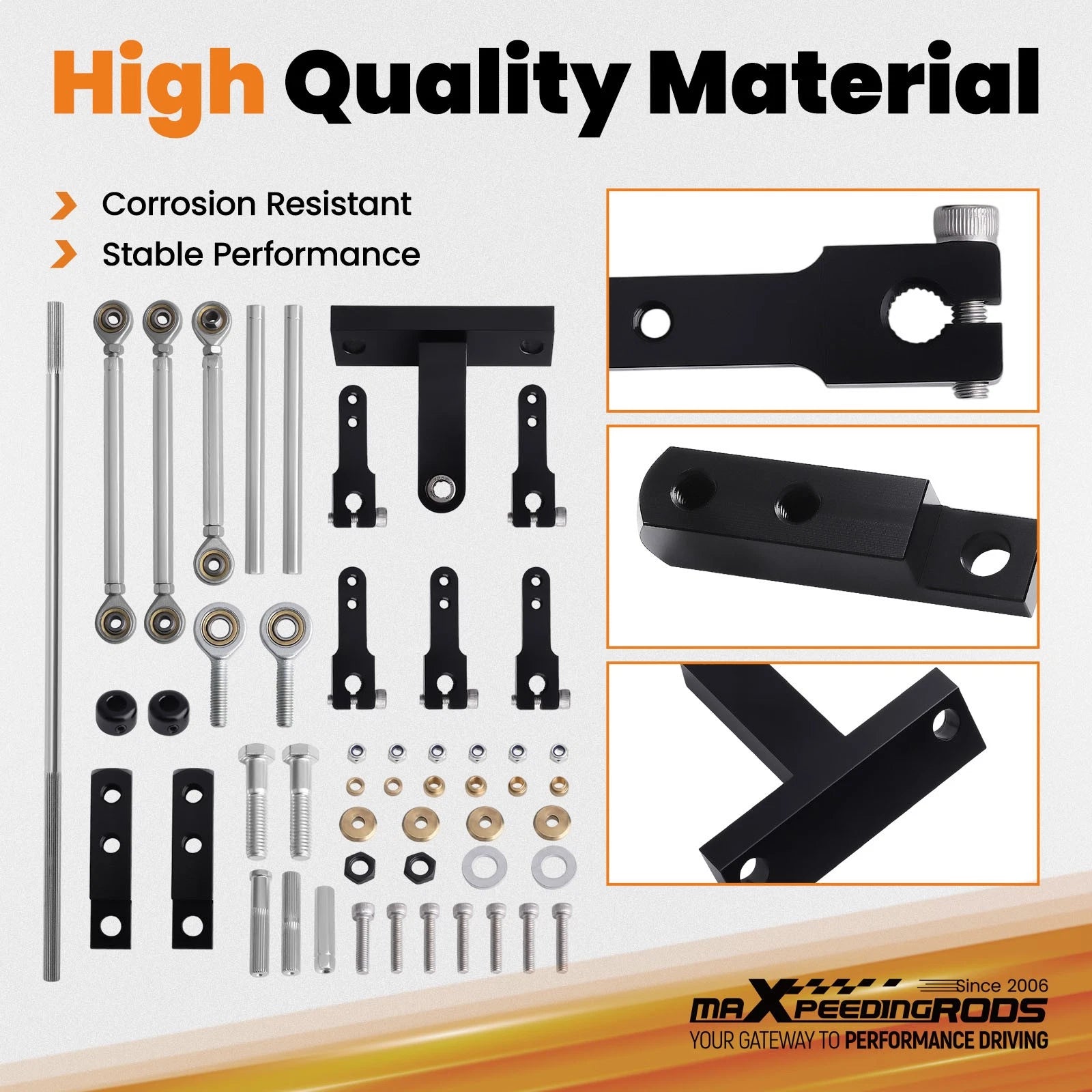 Dual Carburetor Linkage Kit for Universal Applications (Black)