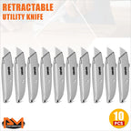 10Pcs Retractable Utility Knife Heavy Duty Lock Back Box Cutter