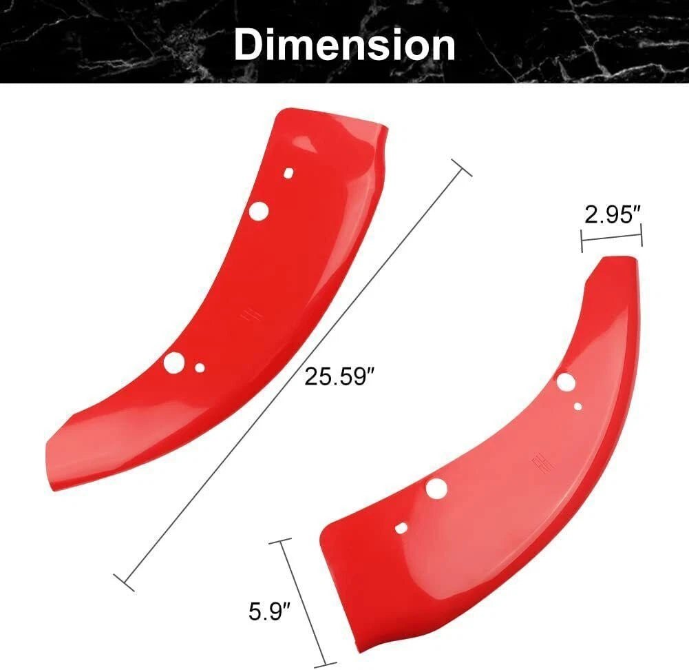 2X Red Front Bumper Lip Splitter Trim for Dodge Charger SRT (2015–2022)